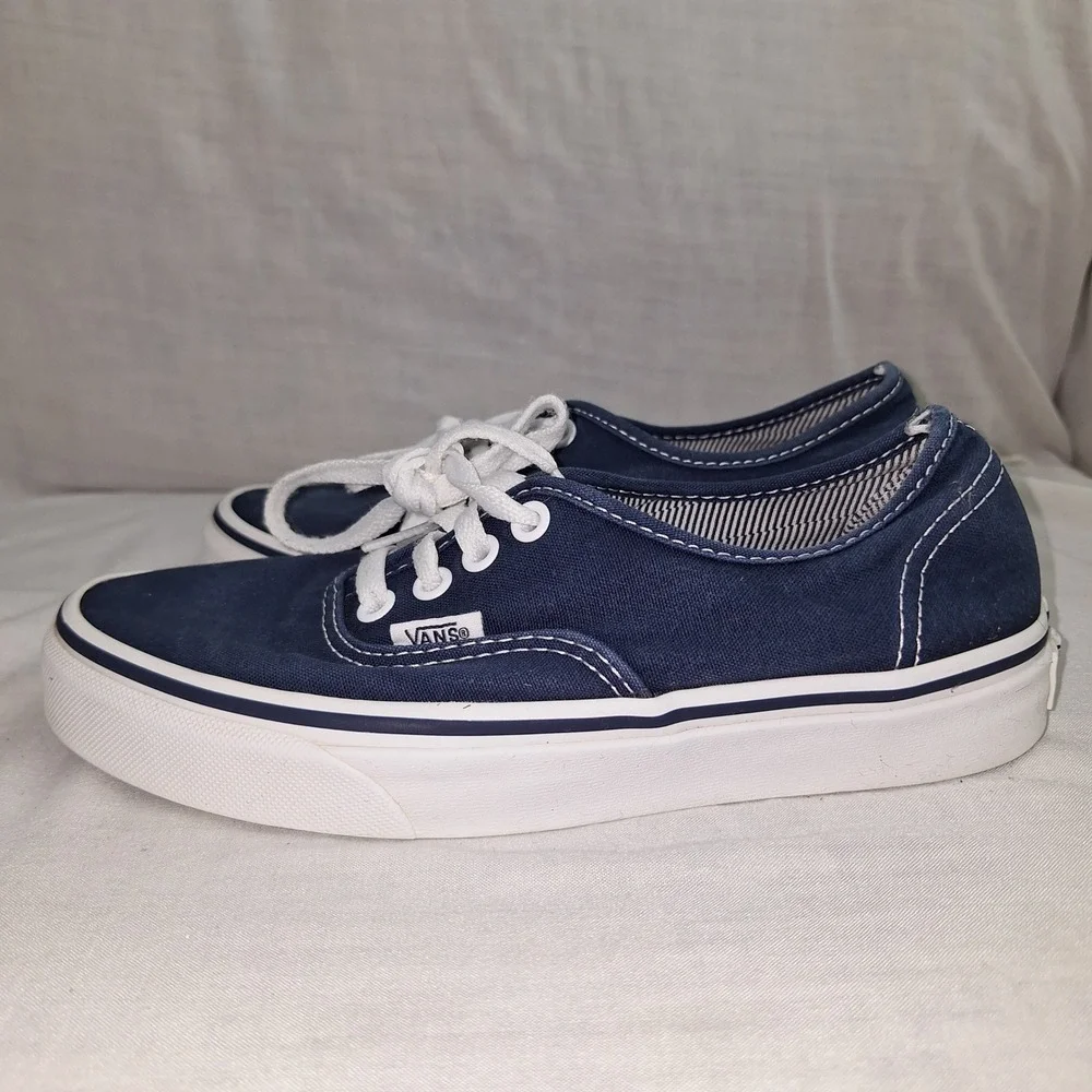Y2k Retro Americana Vans Navy Blue Men 4.5 Women's 6 Authentic Low Top Sneakers